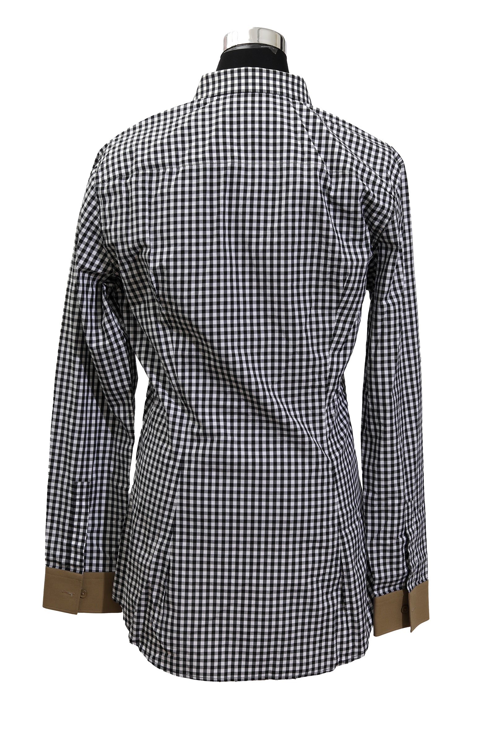 Givenchy Size M Black & White Check Collar Shirt 
