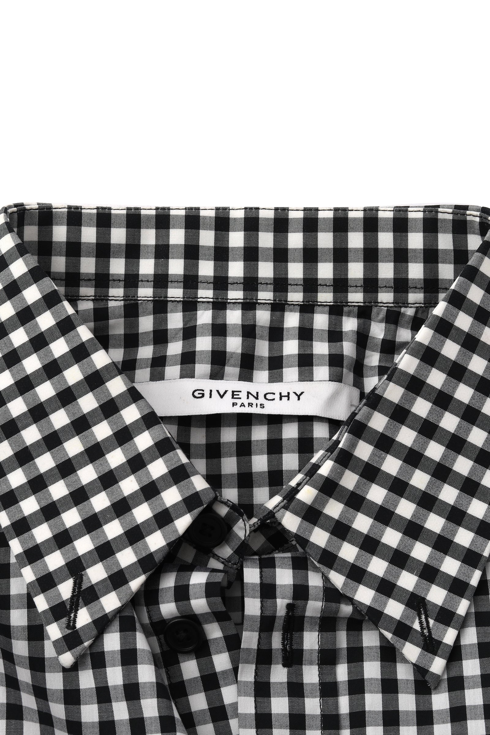 Givenchy Size M Black & White Check Collar Shirt 