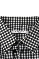 Givenchy Size M Black & White Check Collar Shirt 