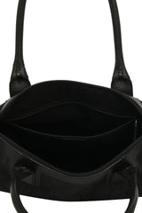 Gucci Black Leather And Canvas Monogram Tote Bag