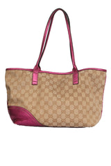 Gucci Canvas Britt Pink Tote Bag 