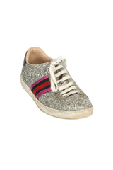 Gucci EU 36 Silver Glitter Wed Low Top Sneaker 
