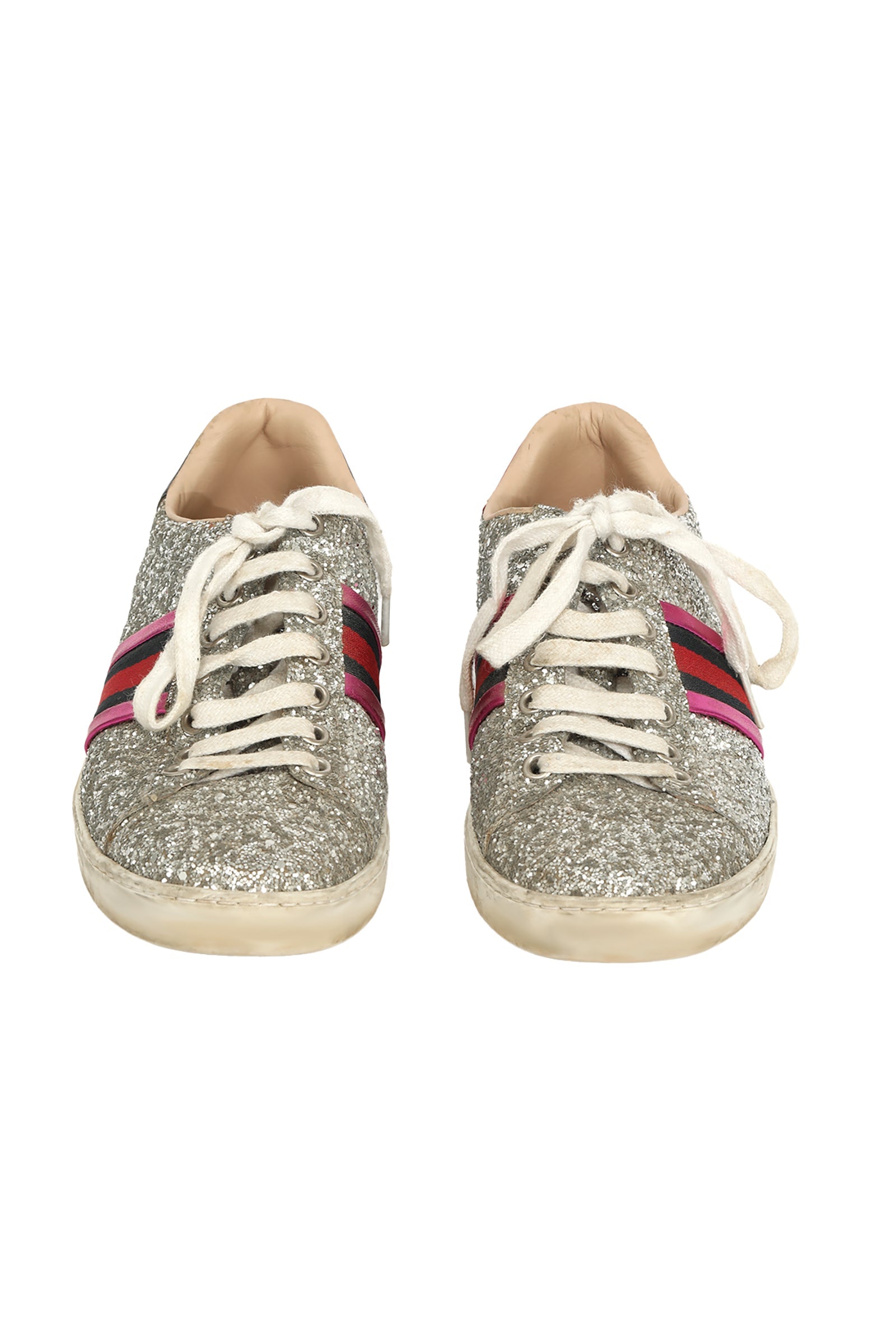 Gucci EU 36 Silver Glitter Wed Low Top Sneaker 