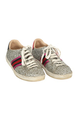 Gucci EU 36 Silver Glitter Wed Low Top Sneaker 