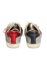 Gucci EU 36 Silver Glitter Wed Low Top Sneaker 