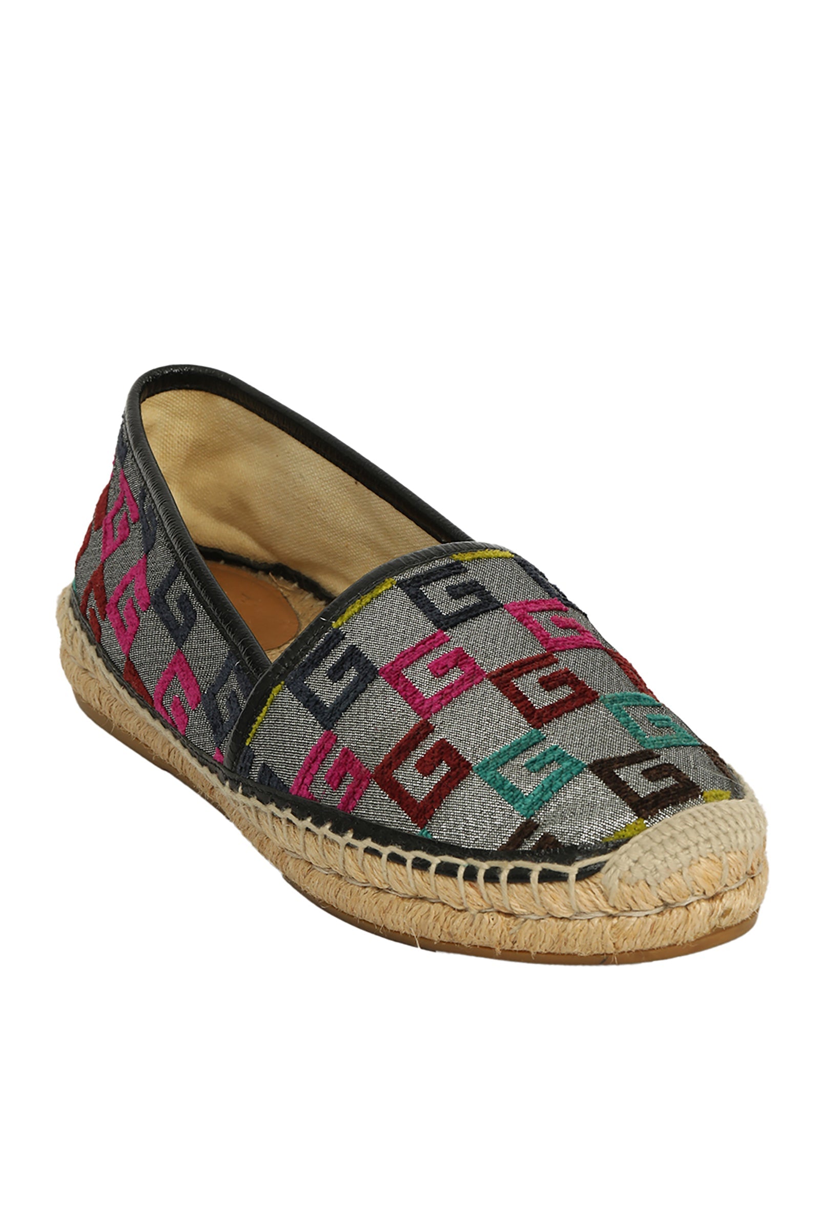 Gucci EU 37 Lurex Square G Espadrilles 