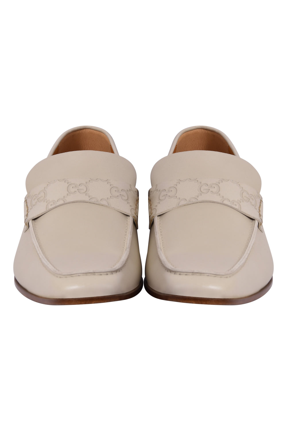 Gucci EU 40.5 Guccissima White Loafers 