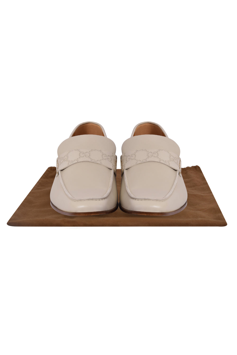 Gucci EU 40.5 Guccissima White Loafers 