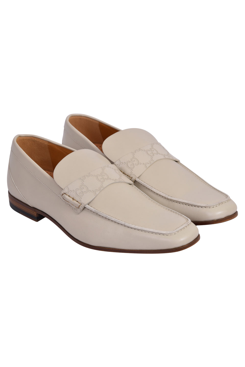Gucci EU 40.5 Guccissima White Loafers 