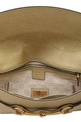 Gucci Metallic Leather Horse Bit Clutch 