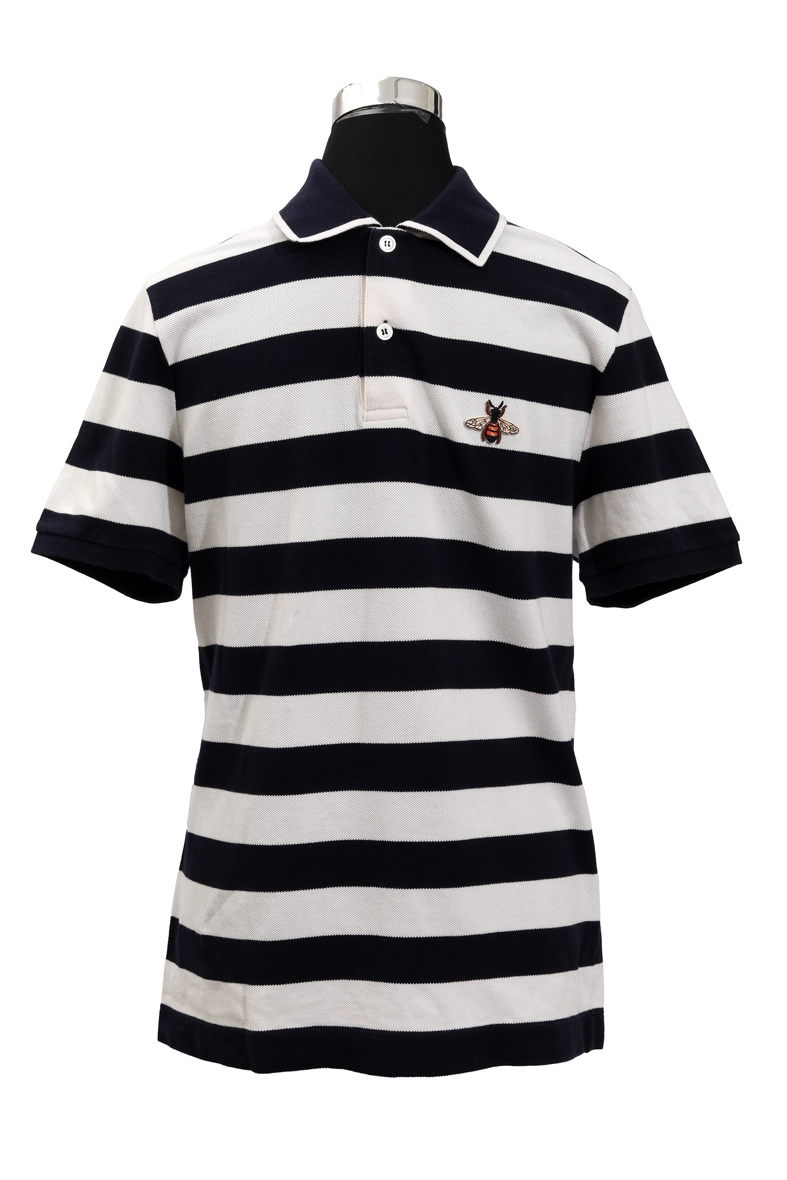 Gucci Size M Bee Logo Black & White T-Shirt 