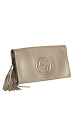 Gucci Soho Gold Leather Clutch 