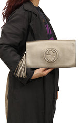 Gucci Soho Gold Leather Clutch 