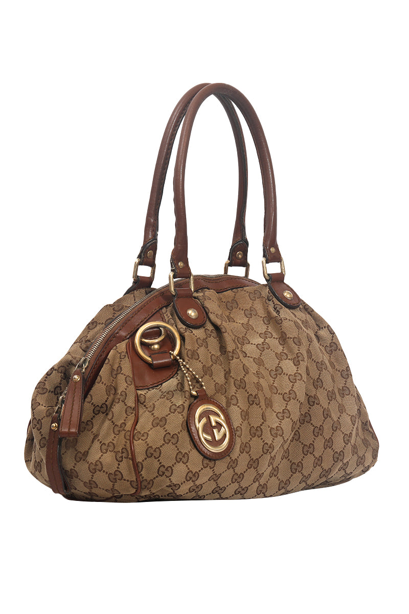 Gucci Sukey Gg Canvas Top Handle Bag 