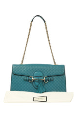 Gucci Teal Microguccissima Leather Emily Shoulder Bag Rt179-1065 