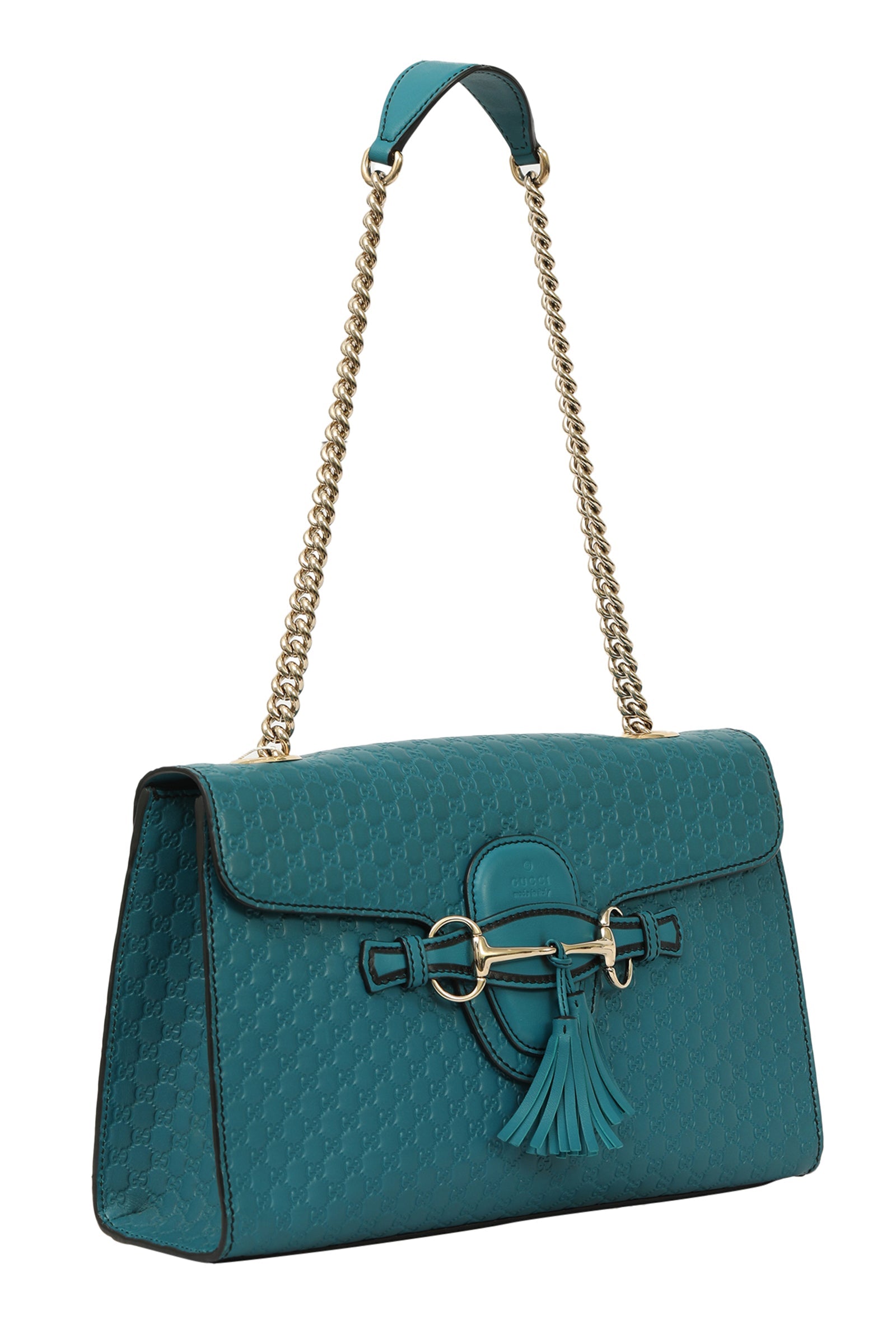 Gucci Teal Microguccissima Leather Emily Shoulder Bag Rt179-1065 