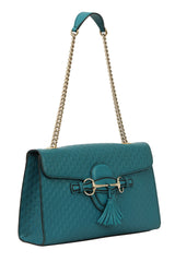 Gucci Teal Microguccissima Leather Emily Shoulder Bag Rt179-1065 