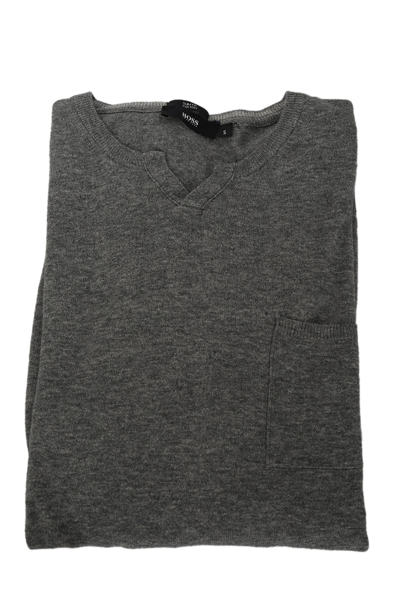 Hugo Boss Small Size V-Neck Gray Sweater 