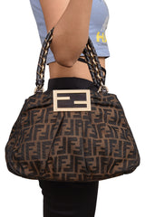 FENDI MIA ZUCCA MEDIUM CANVAS SHOULDER BAG