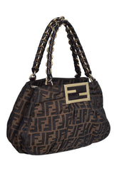 FENDI MIA ZUCCA MEDIUM CANVAS SHOULDER BAG