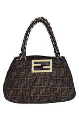 FENDI MIA ZUCCA MEDIUM CANVAS SHOULDER BAG