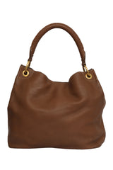 Prada Brown Vitello Diano Leather Hobo Tote Bag