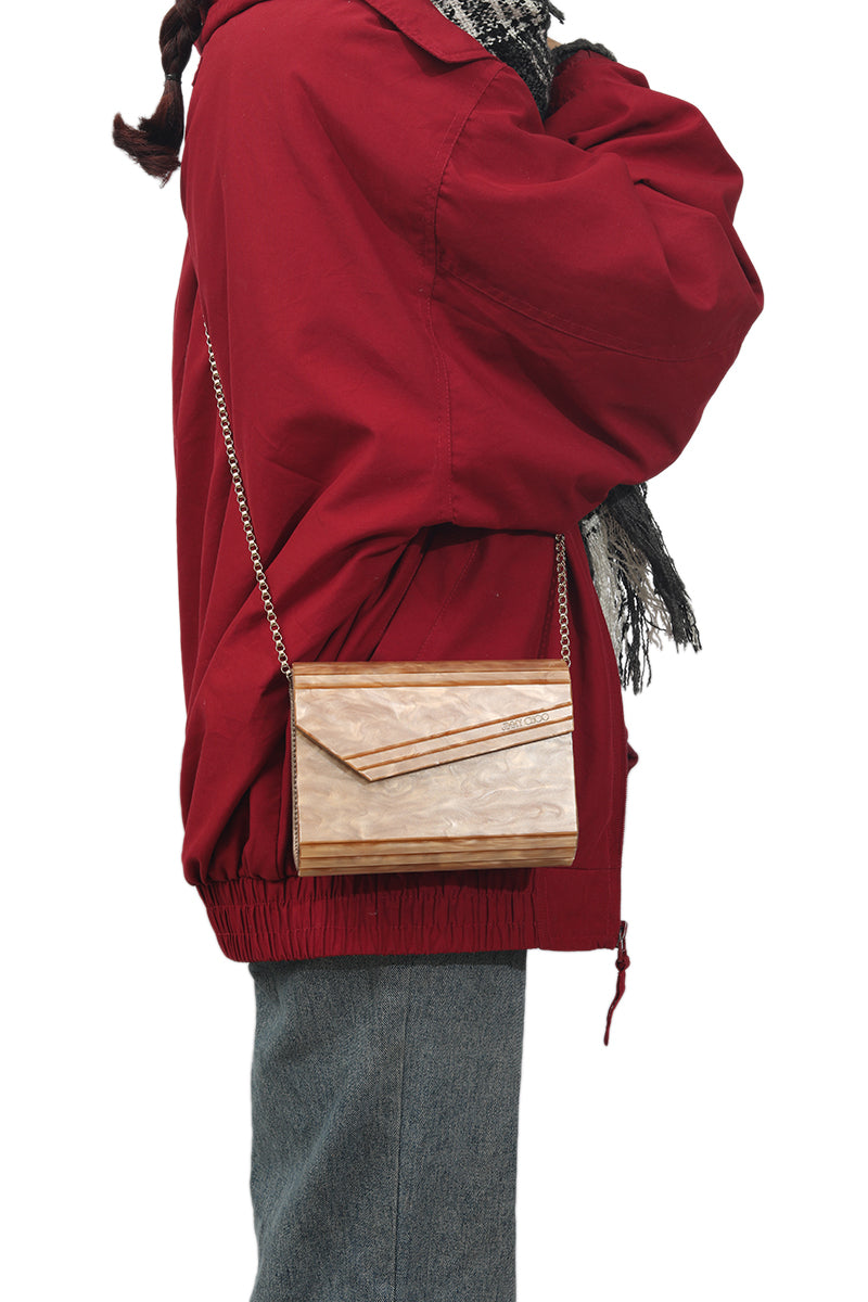 Jimmy Choo Golden Acrylic Candy Clutch 