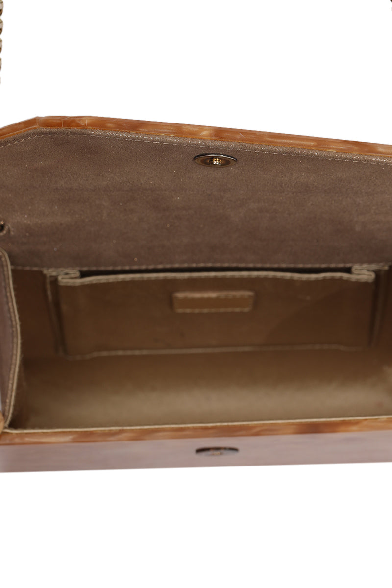 Jimmy Choo Golden Acrylic Candy Clutch 