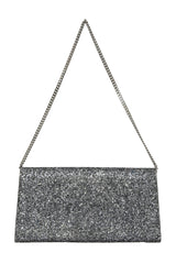 Jimmy Choo Margot Coated Glitter Anthracite Clutch 