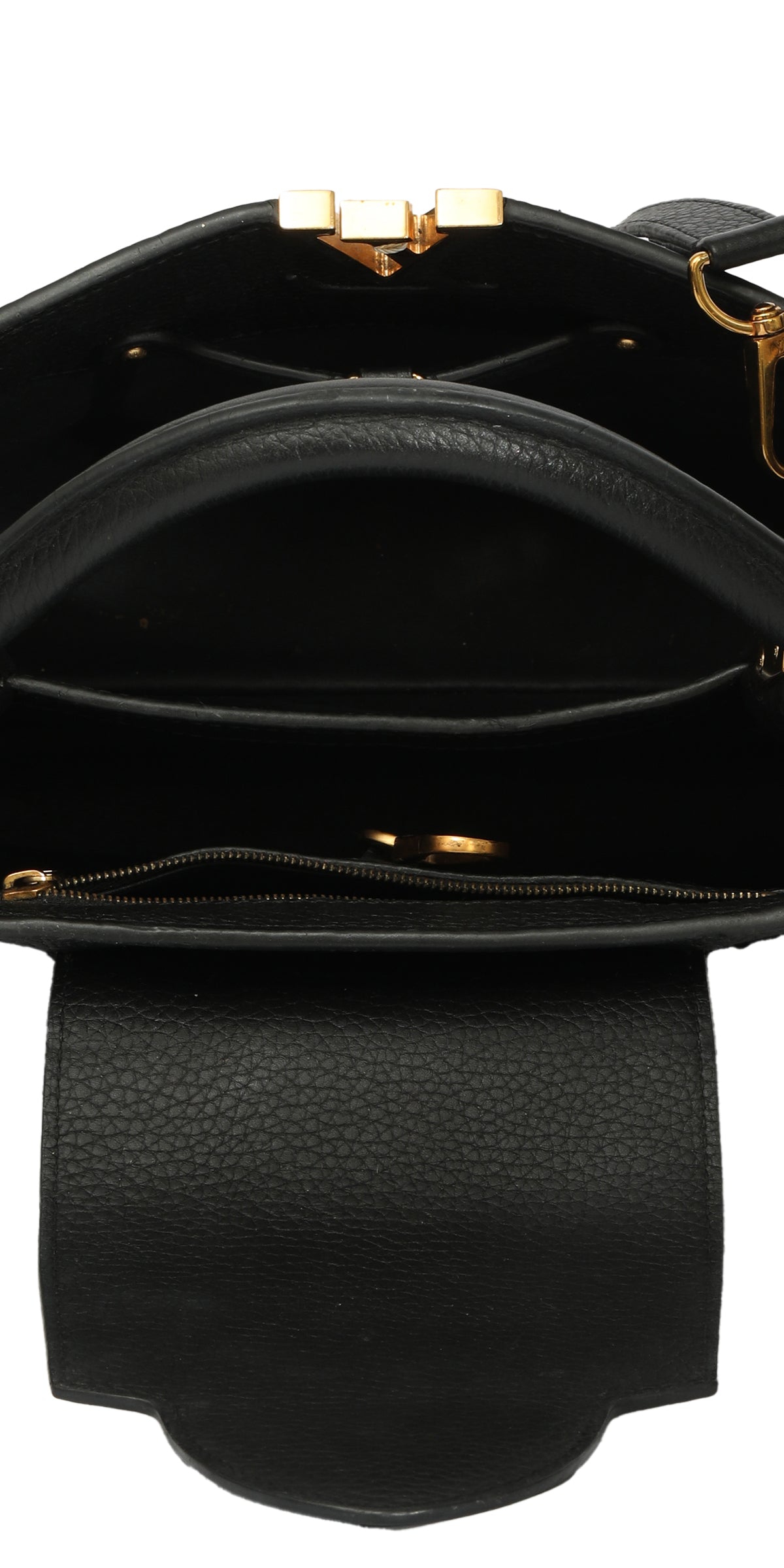 Louis Vuitton Black Taurillon Leather Mechanical Flower Capucines Bb Bag 