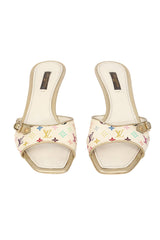 Louis Vuitton EU 37 Multicolor Monogram Kitten Heel 