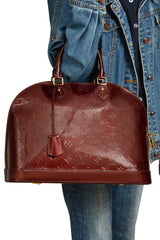 Louis Vuitton Monogram Vernis Alma Mm Patent Leather Handbag 