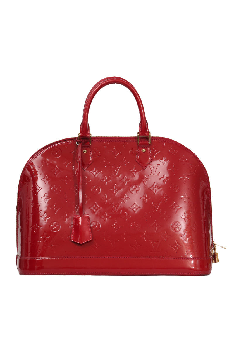 Louis Vuitton Red Monogram Vernis Alma Gm Bag 