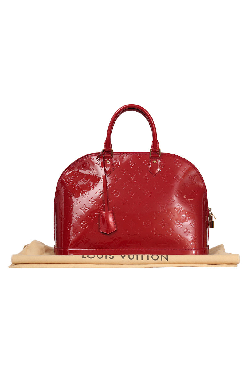 Louis Vuitton Red Monogram Vernis Alma Gm Bag 