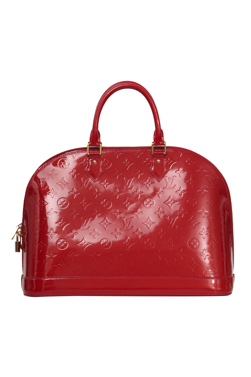 Louis Vuitton Red Monogram Vernis Alma Gm Bag 