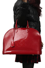 Louis Vuitton Red Monogram Vernis Alma Gm Bag 