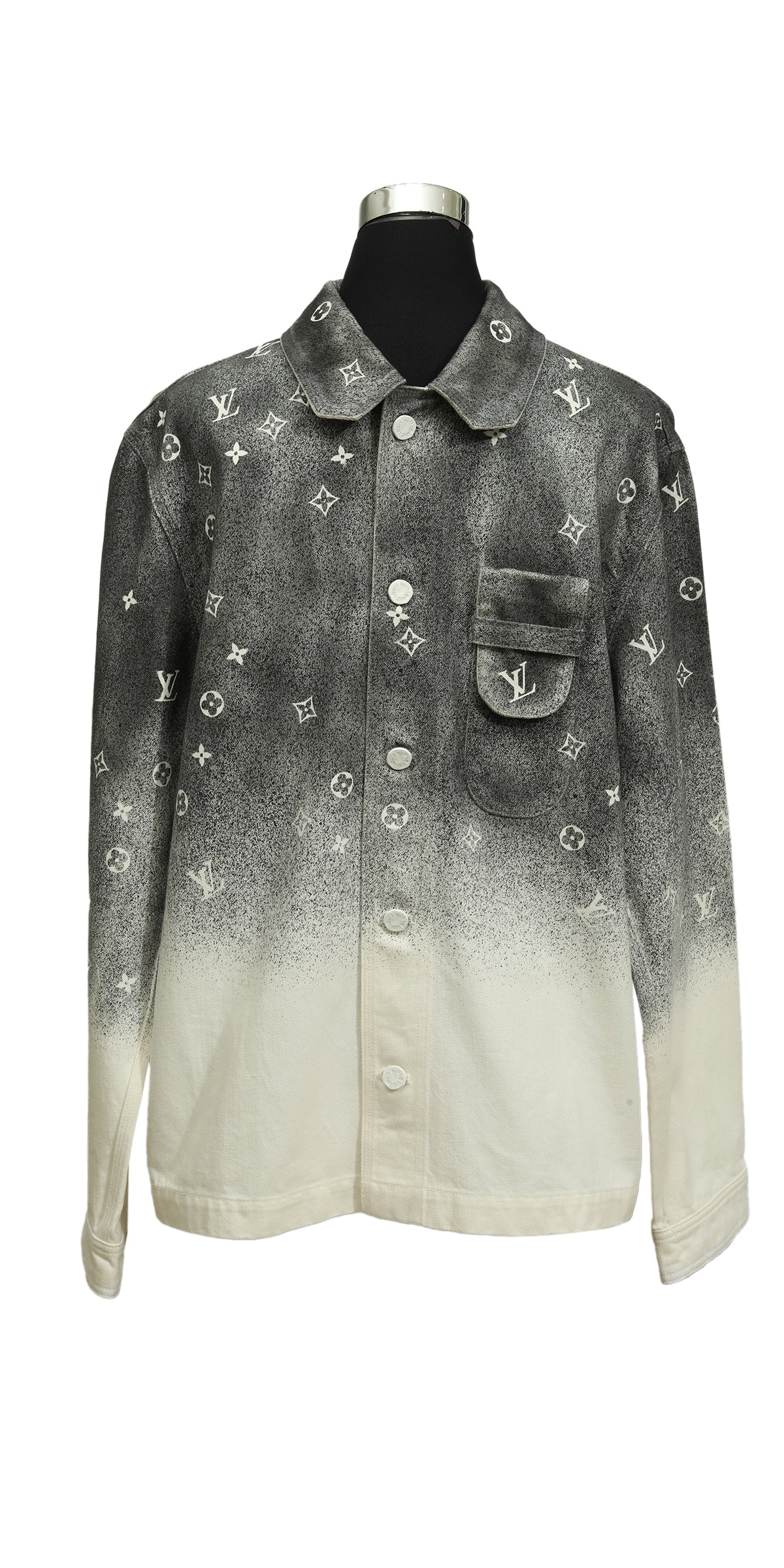 Louis Vuitton Size M White/Black Color Blocking Jacket 