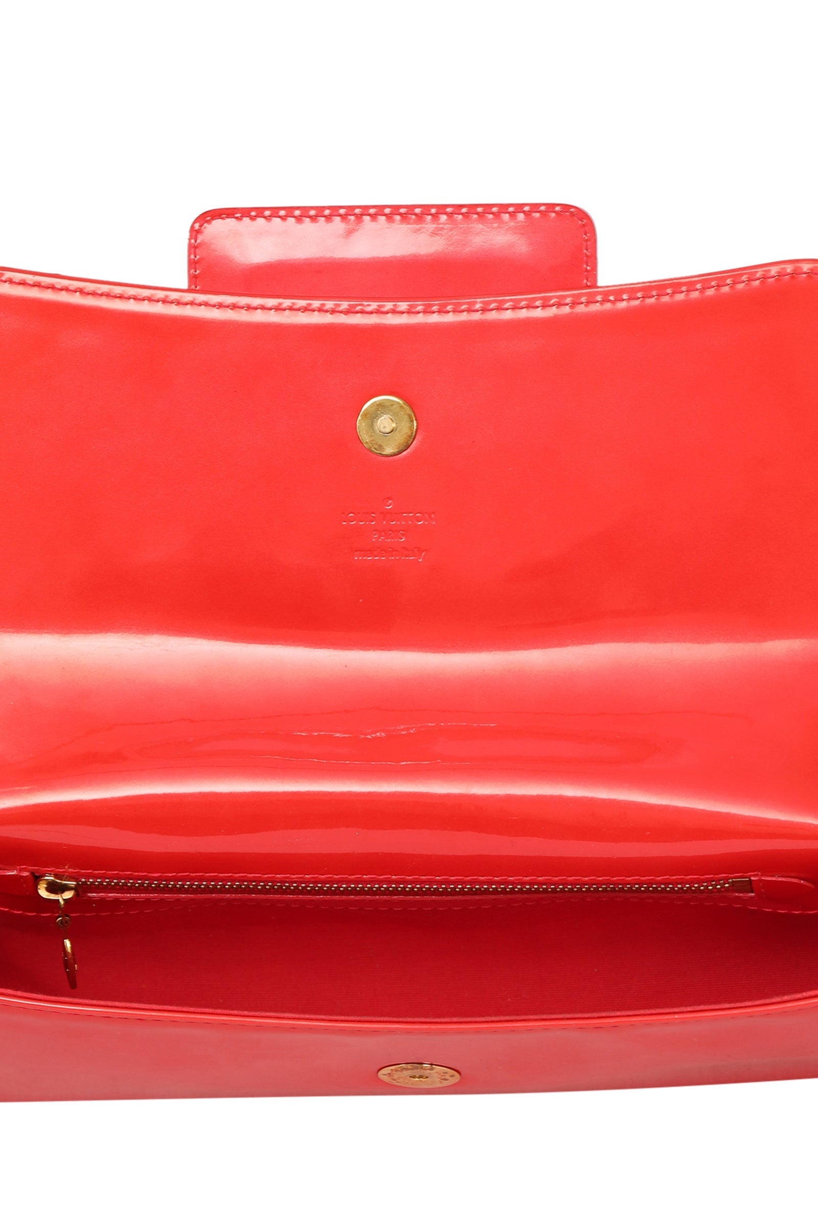 Louis Vuitton Sobe Red Patent Leather Clutch 