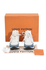 Louis Vuitton White Mesh Fabric And Blue Denim Runners 