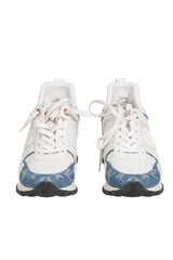 Louis Vuitton White Mesh Fabric And Blue Denim Runners 