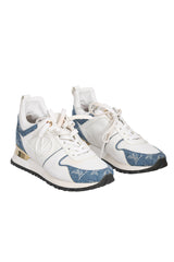 Louis Vuitton White Mesh Fabric And Blue Denim Runners 