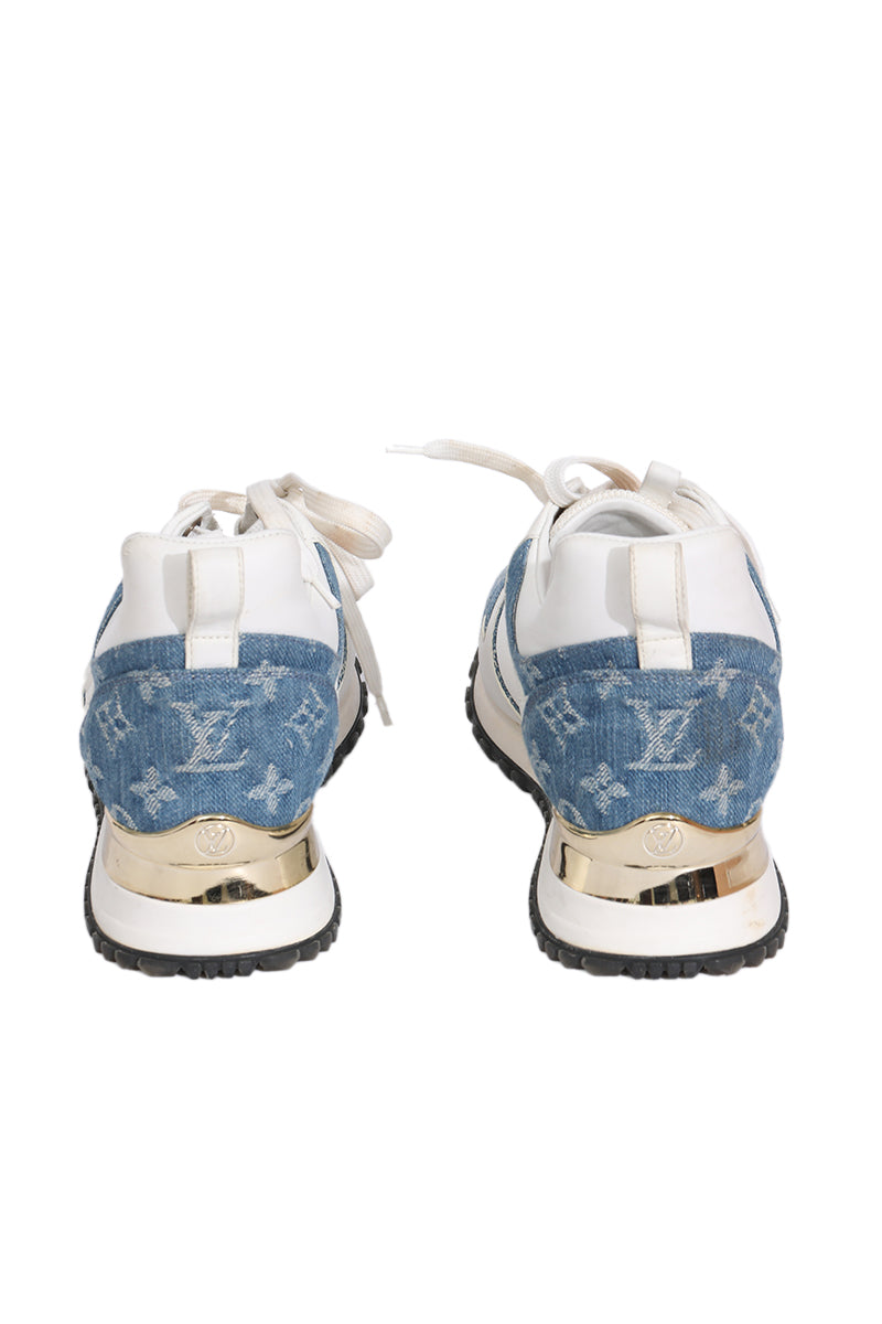 Louis Vuitton White Mesh Fabric And Blue Denim Runners 