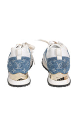 Louis Vuitton White Mesh Fabric And Blue Denim Runners 