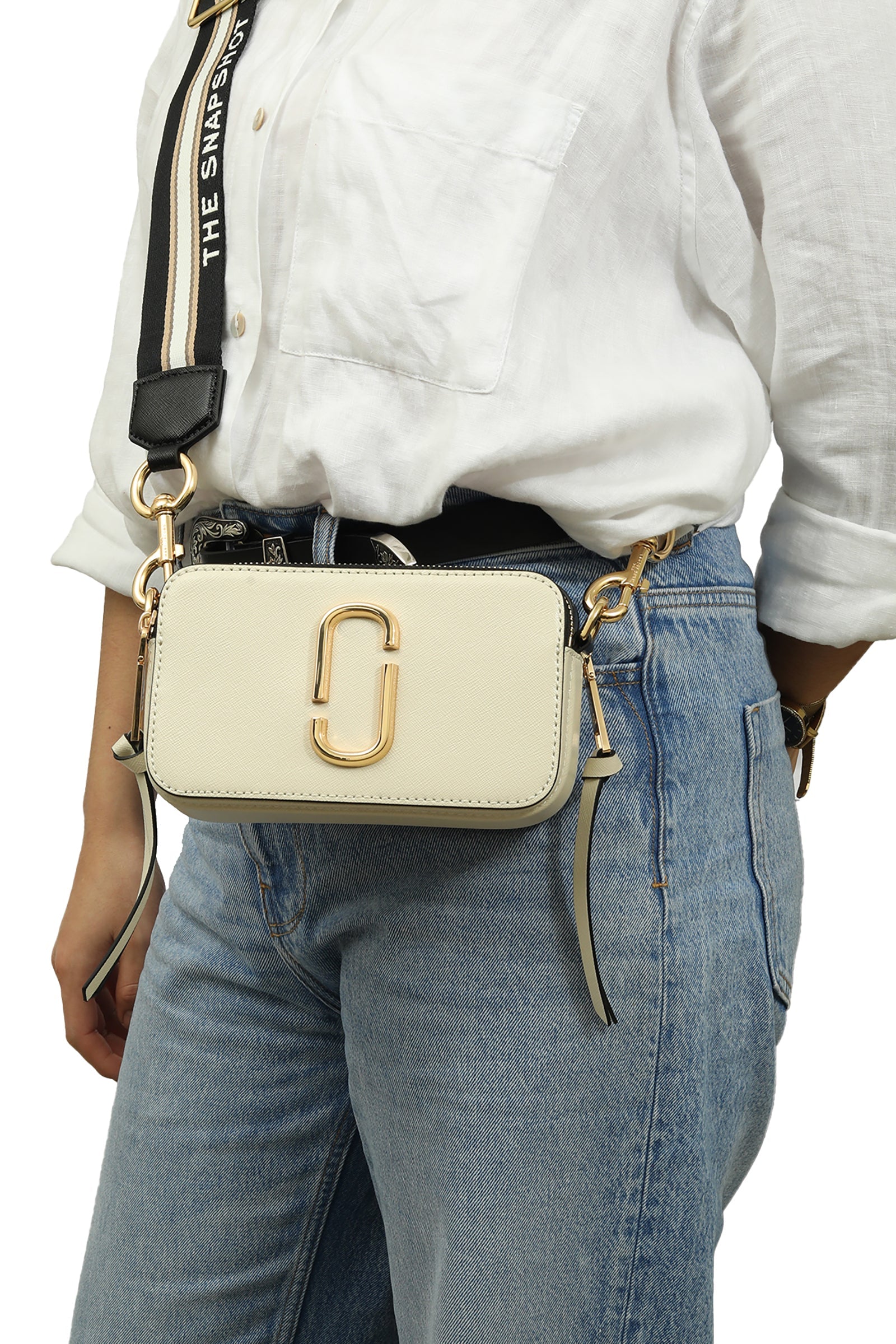 Marc Jacobs White Snapshot Sling Bag 