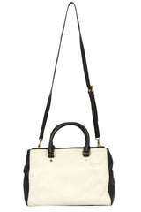 Michael Kors Black And White Leather Saffiano Satchel Bag 
