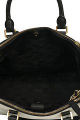 Michael Kors Black And White Leather Saffiano Satchel Bag 