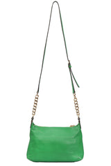 Michael Kors Green Leather Bedford Tassel Crossbody Bag 