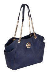 Michael Kors Jet Set Saffiano Leather Blue Travel Shoulder Bag 