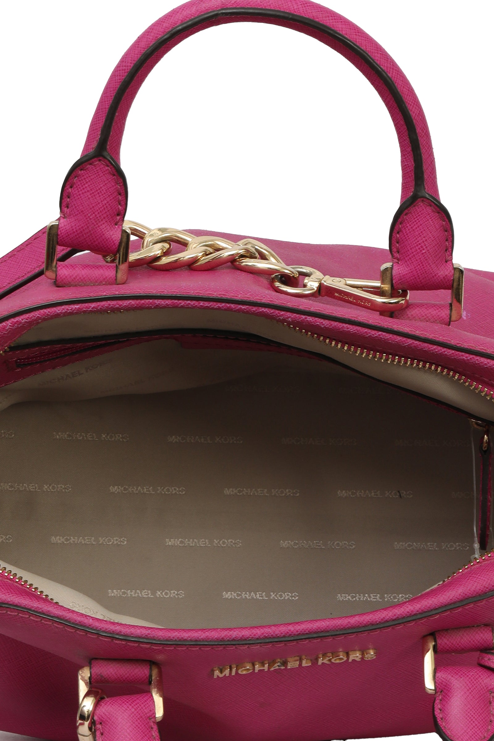 Michael Kors Pink Leather Cindy Dome Bag 