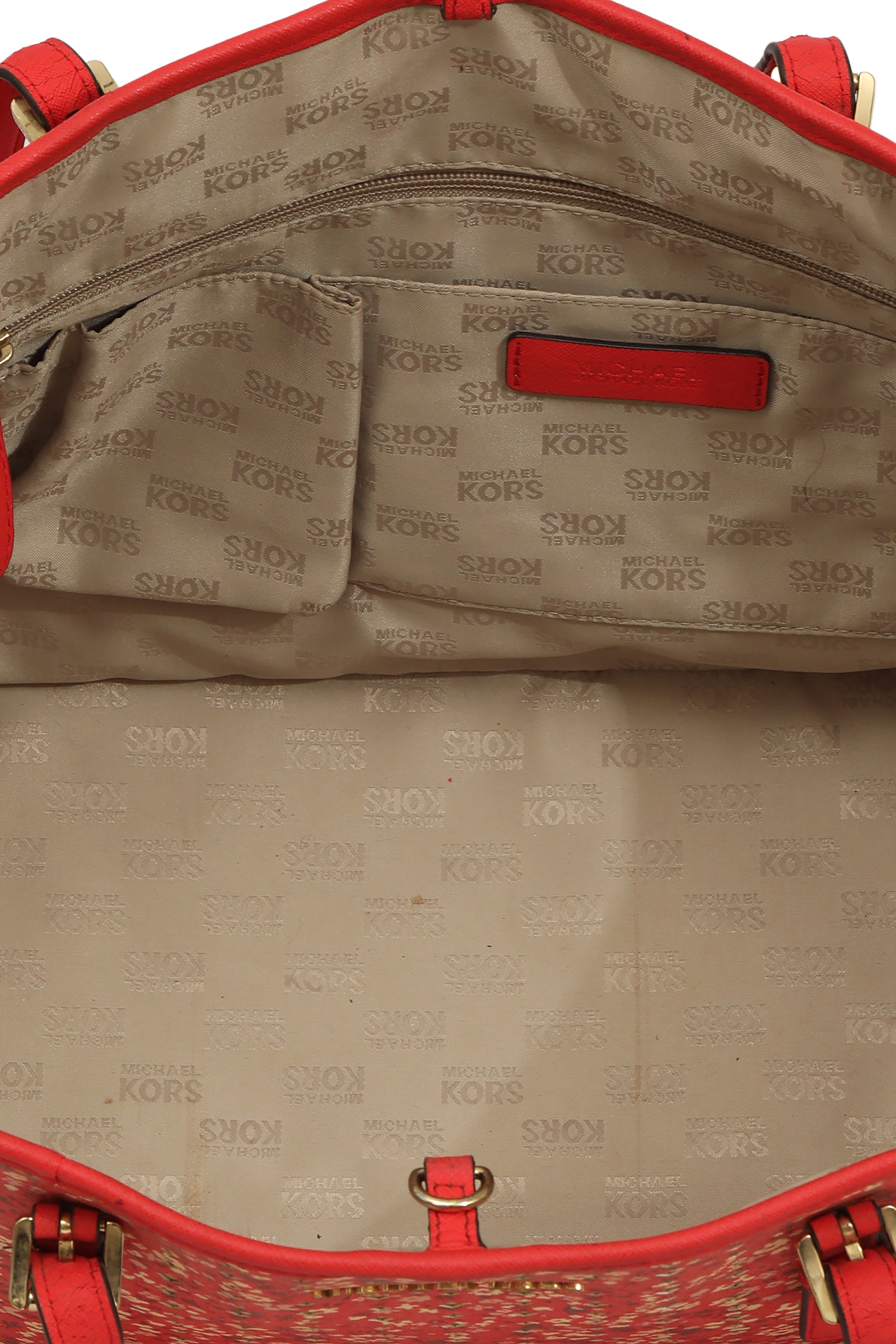 Michael Kors Red Toggle Tote Bag 